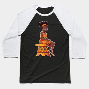 Melanin African Girl Baseball T-Shirt